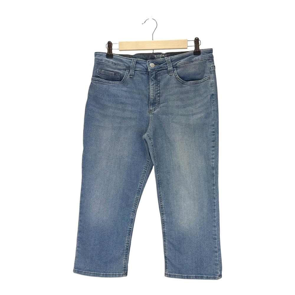 Riders by Lee Mid Rise Capri Jeans Women's Size 8 Light Blue Denim Straight Leg‎